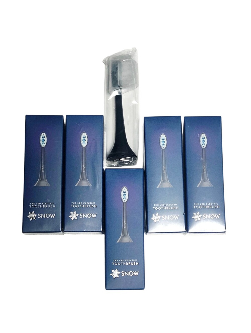 SNOW 5pc LED Sonic Electric Whitening Toothbrush Replacement Head (Lot) Sealed